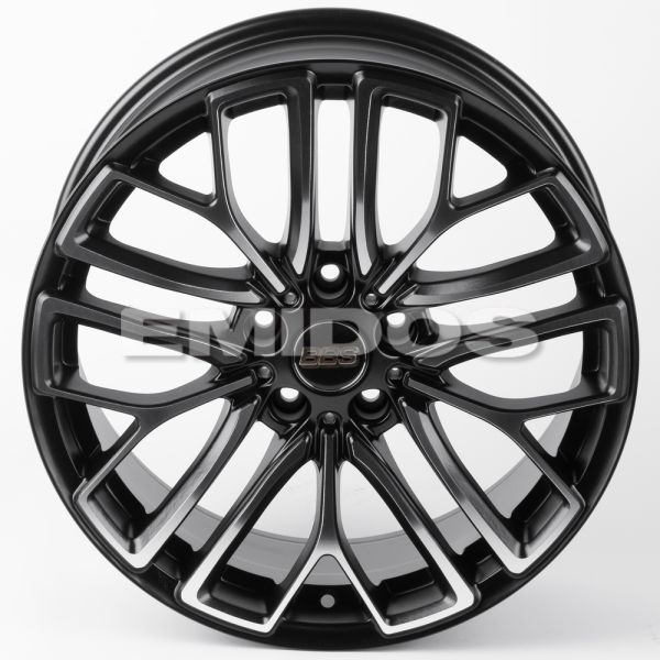 ЛИТЫЕ ДИСКИ 81437 BBS 5096X-CS242 18 J8 ET35 5X112 66.6 ЧЁРНЫЙ МАТОВЫЙ + ПОЛИРОВАННЫЕ СПИЦЫ