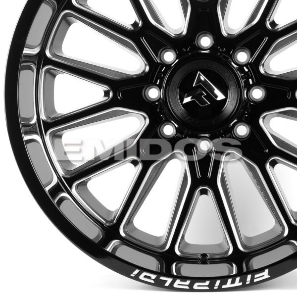 ЛИТЫЕ ДИСКИ 81617 FITTIPALDI FA18BM 22 J12 ET-44 8X170 125,2 ЧЁРНЫЙ ГЛЯНЦЕВЫЙ + ПОЛИРОВАННЫЕ СПИЦЫ