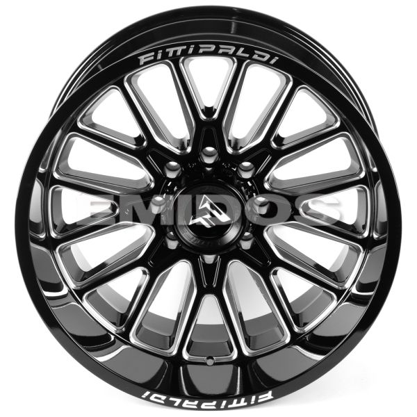 ЛИТЫЕ ДИСКИ 81617 FITTIPALDI FA18BM 22 J12 ET-44 8X170 125,2 ЧЁРНЫЙ ГЛЯНЦЕВЫЙ + ПОЛИРОВАННЫЕ СПИЦЫ