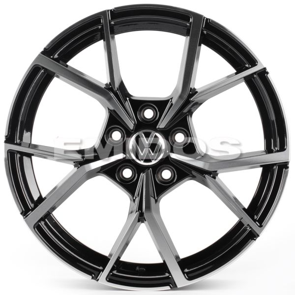 ЛИТЫЕ ДИСКИ 81731 VOLKSWAGEN FC3112-SM155 17 J7.5 ET35 5X112 57.1 ЧЁРНЫЙ + ПОЛИРОВАННЫЕ СПИЦЫ