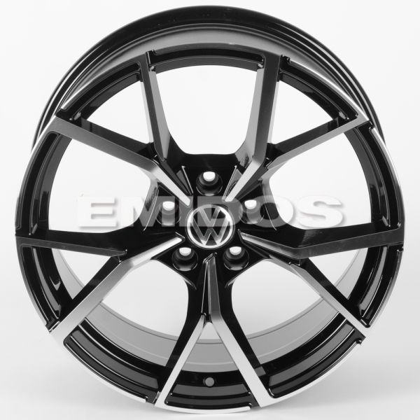 ЛИТЫЕ ДИСКИ 81732 VOLKSWAGEN FC3112-SM169 18 J8 ET35 5X112 57.1 ЧЁРНЫЙ + ПОЛИРОВАННЫЕ СПИЦЫ