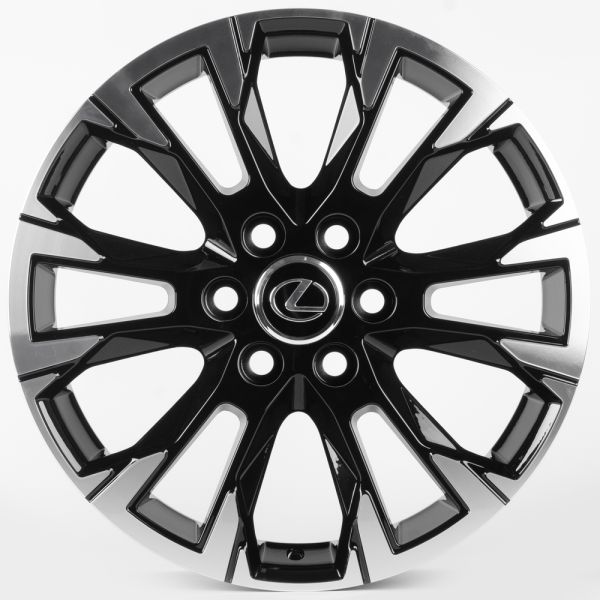 ЛИТЫЕ ДИСКИ 81747 LEXUS FC3159-SM199 20 J8 ET55 6X139.7 95.1 ЧЁРНЫЙ + ПОЛИРОВАННЫЕ СПИЦЫ