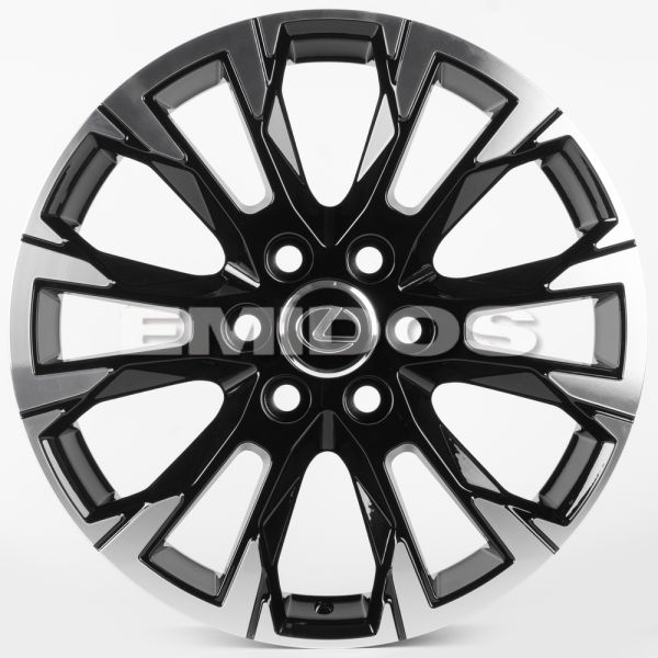 ЛИТЫЕ ДИСКИ 81747 LEXUS FC3159-SM199 20 J8 ET55 6X139.7 95.1 ЧЁРНЫЙ + ПОЛИРОВАННЫЕ СПИЦЫ