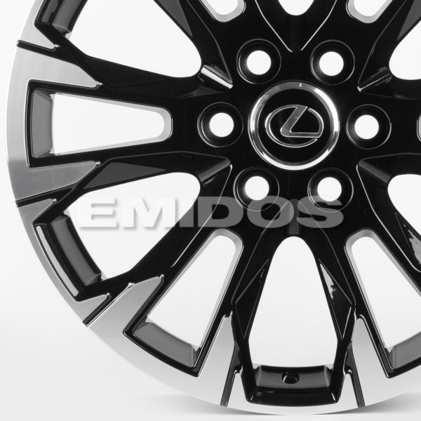 ЛИТЫЕ ДИСКИ 81747 LEXUS FC3159-SM199 20 J8 ET55 6X139.7 95.1 ЧЁРНЫЙ + ПОЛИРОВАННЫЕ СПИЦЫ