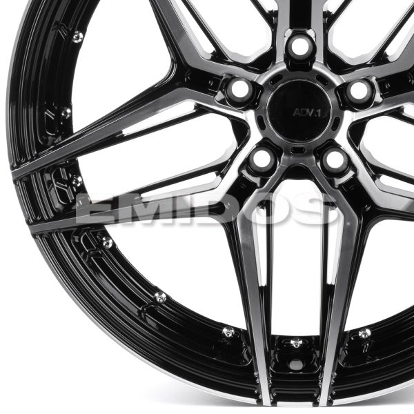 ЛИТЫЕ ДИСКИ 82152 ADV1 XL6001-14-DS345 19 J8.5 ET35 5X112 66.56 ЧЁРНЫЙ + ПОЛИРОВАННЫЕ СПИЦЫ