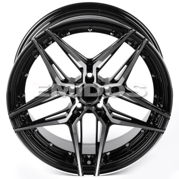ЛИТЫЕ ДИСКИ 82152 ADV1 XL6001-14-DS345 19 J8.5 ET35 5X112 66.56 ЧЁРНЫЙ + ПОЛИРОВАННЫЕ СПИЦЫ