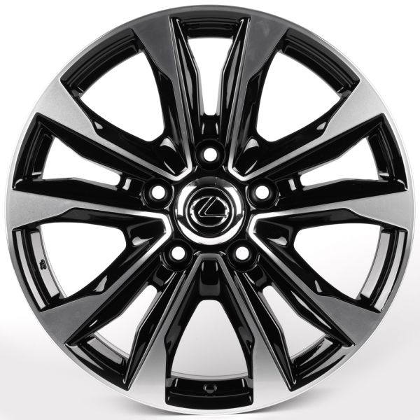ЛИТЫЕ ДИСКИ 81827 LEXUS IV-869-SF100 20 J8.5 ET45 5X150 110.1 ЧЁРНЫЙ ГЛЯНЦЕВЫЙ + ПОЛИРОВАННЫЕ СПИЦЫ