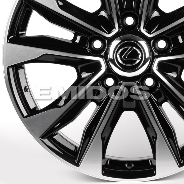 ЛИТЫЕ ДИСКИ 81827 LEXUS IV-869-SF100 20 J8.5 ET45 5X150 110.1 ЧЁРНЫЙ ГЛЯНЦЕВЫЙ + ПОЛИРОВАННЫЕ СПИЦЫ
