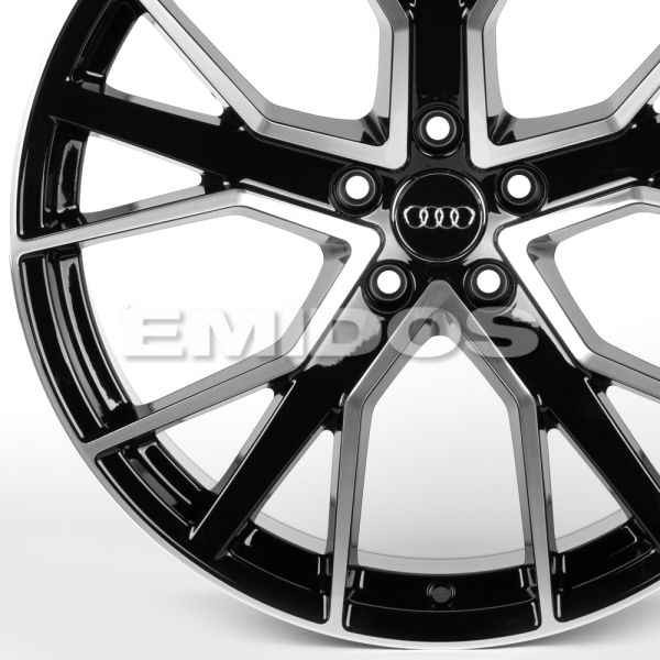 ЛИТЫЕ ДИСКИ 81989 1072X-DS361 20 J9 ET33 5X112 66.45 ЧЁРНЫЙ + ПОЛИРОВАННЫЕ СПИЦЫ