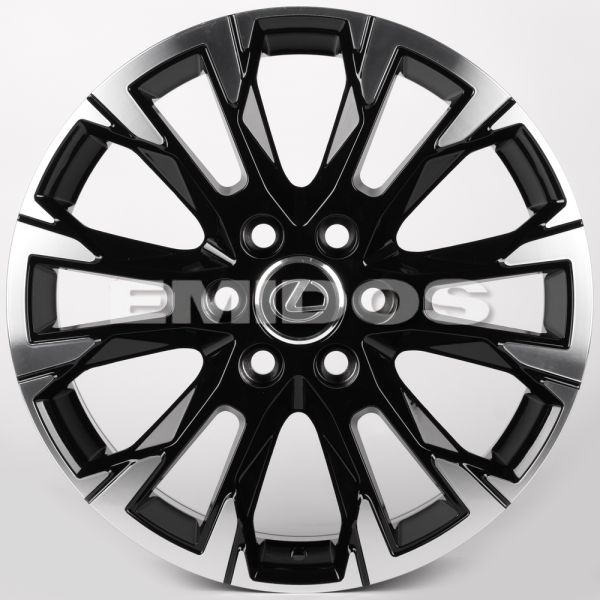 ЛИТЫЕ ДИСКИ 81877 LEXUS IVF-3159-SM199 20 J8 ET55 6X139.7 95.1 ЧЁРНЫЙ ГЛЯНЦЕВЫЙ + ПОЛИРОВАННЫЕ СПИЦЫ