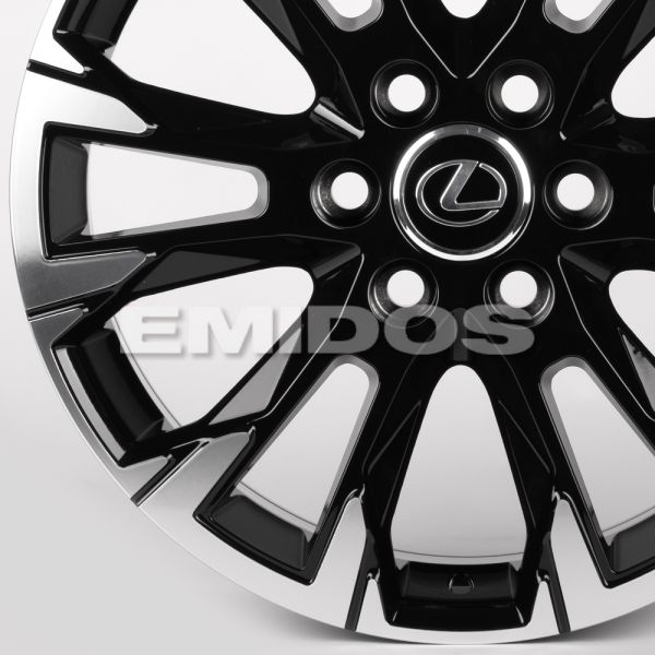 ЛИТЫЕ ДИСКИ 81877 LEXUS IVF-3159-SM199 20 J8 ET55 6X139.7 95.1 ЧЁРНЫЙ ГЛЯНЦЕВЫЙ + ПОЛИРОВАННЫЕ СПИЦЫ