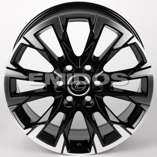 ЛИТЫЕ ДИСКИ 81877 LEXUS IVF-3159-SM199 20 J8 ET55 6X139.7 95.1 ЧЁРНЫЙ ГЛЯНЦЕВЫЙ + ПОЛИРОВАННЫЕ СПИЦЫ