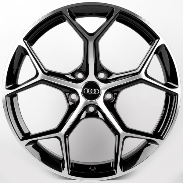 ЛИТЫЕ ДИСКИ 81884 AUDI IVF-3206-FG595 19 J8.5 ET35 5X112 66.45 ЧЁРНЫЙ ГЛЯНЦЕВЫЙ + ПОЛИРОВАННЫЕ СПИЦЫ