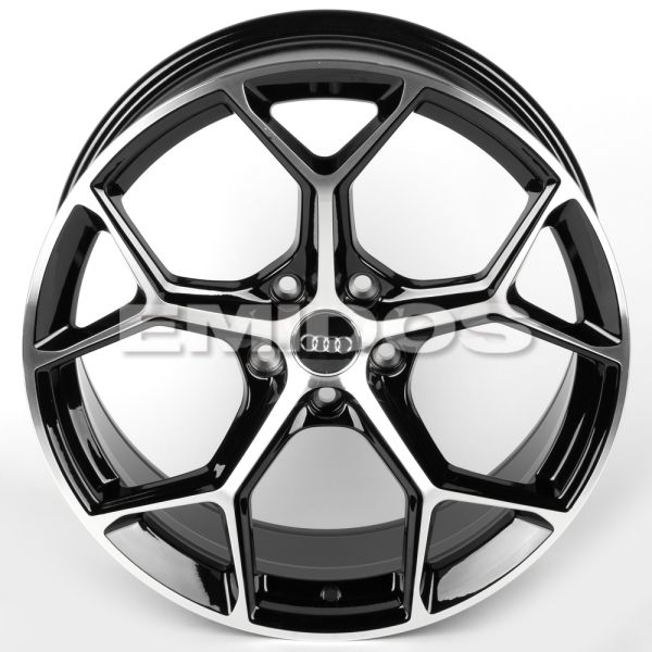 ЛИТЫЕ ДИСКИ 81884 AUDI IVF-3206-FG595 19 J8.5 ET35 5X112 66.45 ЧЁРНЫЙ ГЛЯНЦЕВЫЙ + ПОЛИРОВАННЫЕ СПИЦЫ