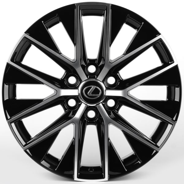 ЛИТЫЕ ДИСКИ 81887 LEXUS IVF-3219-SM199 20 J8 ET55 6X139.7 95.1 ЧЁРНЫЙ ГЛЯНЦЕВЫЙ + ПОЛИРОВАННЫЕ СПИЦЫ