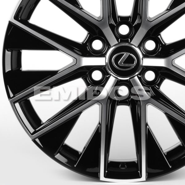 ЛИТЫЕ ДИСКИ 81887 LEXUS IVF-3219-SM199 20 J8 ET55 6X139.7 95.1 ЧЁРНЫЙ ГЛЯНЦЕВЫЙ + ПОЛИРОВАННЫЕ СПИЦЫ
