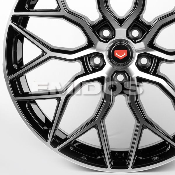 ЛИТЫЕ ДИСКИ 81911 VOSSEN IV-1155-DS345 19 J8.5 ET35 5X112 66.6 ЧЁРНЫЙ ГЛЯНЦЕВЫЙ + ПОЛИРОВАННЫЕ СПИЦЫ