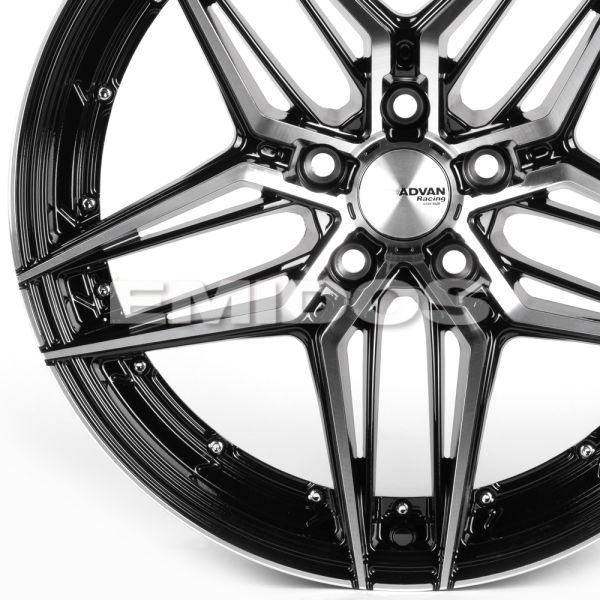 ЛИТЫЕ ДИСКИ 81949 ADVAN IVF-007-CT492 18 J8 ET35 5X112 66.45 ЧЁРНЫЙ ГЛЯНЦЕВЫЙ + ПОЛИРОВАННЫЕ СПИЦЫ