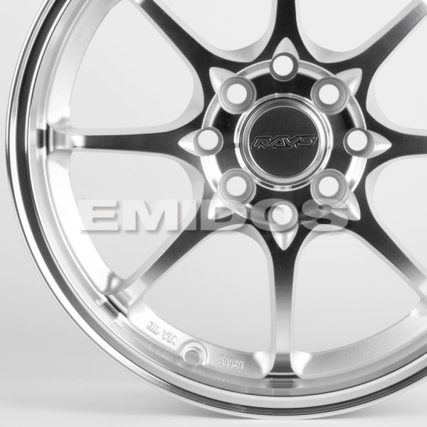 ЛИТЫЕ ДИСКИ 82007 RAYS 8306D-CT456 15 J6.5 ET40 4X100/4X114.3 73.1 СЕРЕБРО + ПОЛИРОВАННЫЕ СПИЦЫ