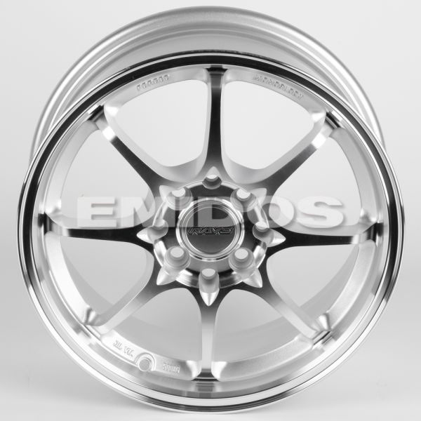 ЛИТЫЕ ДИСКИ 82007 RAYS 8306D-CT456 15 J6.5 ET40 4X100/4X114.3 73.1 СЕРЕБРО + ПОЛИРОВАННЫЕ СПИЦЫ