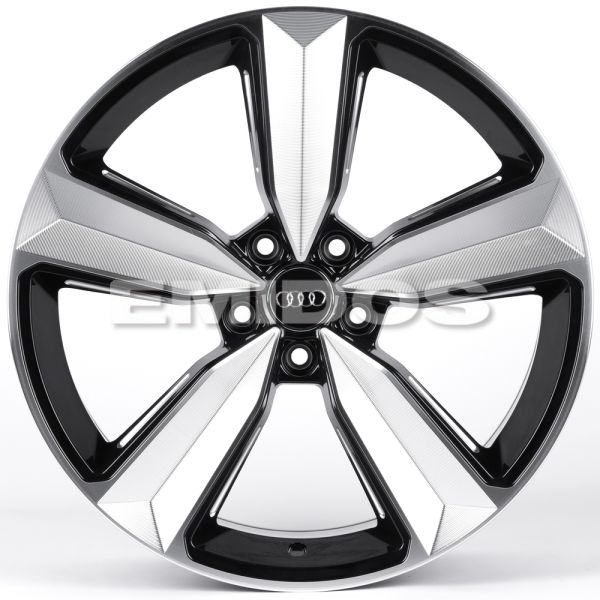 ЛИТЫЕ ДИСКИ 82091 AUDI IVF-3056-CT508 19 J8.5 ET30 5X112 66.45 ЧЁРНЫЙ + ПОЛИРОВАННЫЕ СПИЦЫ