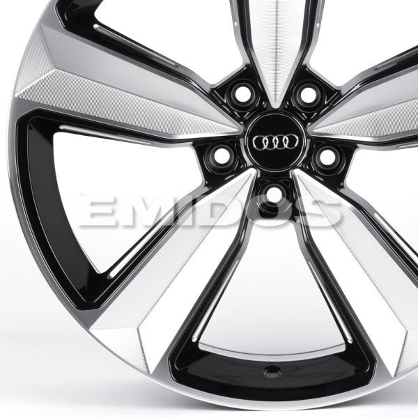 ЛИТЫЕ ДИСКИ 82091 AUDI IVF-3056-CT508 19 J8.5 ET30 5X112 66.45 ЧЁРНЫЙ + ПОЛИРОВАННЫЕ СПИЦЫ