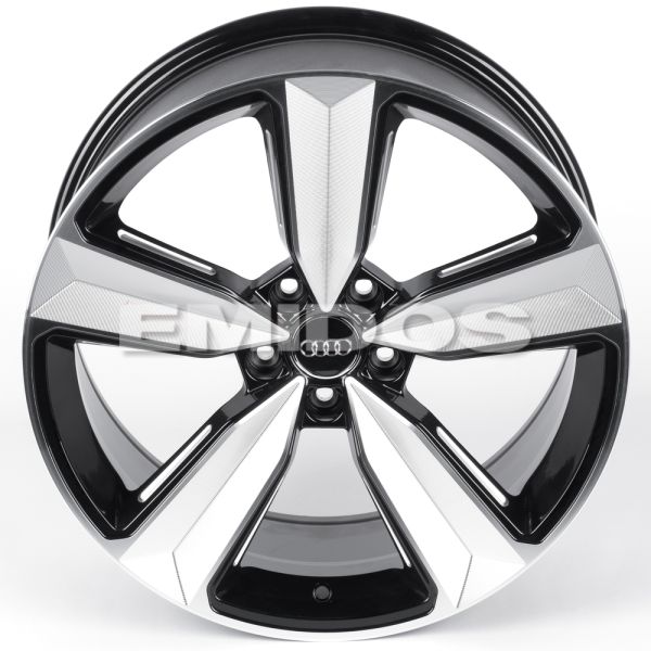 ЛИТЫЕ ДИСКИ 82091 AUDI IVF-3056-CT508 19 J8.5 ET30 5X112 66.45 ЧЁРНЫЙ + ПОЛИРОВАННЫЕ СПИЦЫ