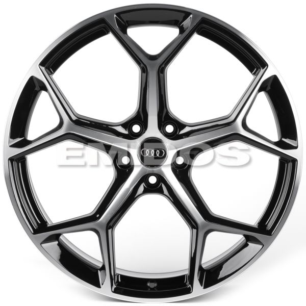 ЛИТЫЕ ДИСКИ 82092 AUDI IVF-3206 21 J9 ET25 5X112 66.45 ЧЁРНЫЙ + ПОЛИРОВАННЫЕ СПИЦЫ