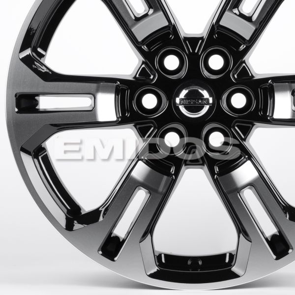 ЛИТЫЕ ДИСКИ 82181 NISSAN F7604-CT479 17 J8 ET30 6X114.3 66.1 ЧЁРНЫЙ ГЛЯНЦЕВЫЙ + ПОЛИРОВАННЫЕ СПИЦЫ