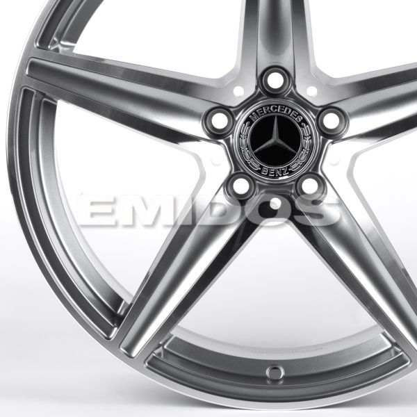ЛИТЫЕ ДИСКИ 82223 MERCEDES-BENZ DQ027-SM169 18 J8 ET35 5X112 66.56 ГРАФИТ + ПОЛИРОВАННЫЕ СПИЦЫ