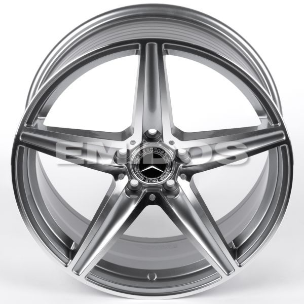 ЛИТЫЕ ДИСКИ 82223 MERCEDES-BENZ DQ027-SM169 18 J8 ET35 5X112 66.56 ГРАФИТ + ПОЛИРОВАННЫЕ СПИЦЫ