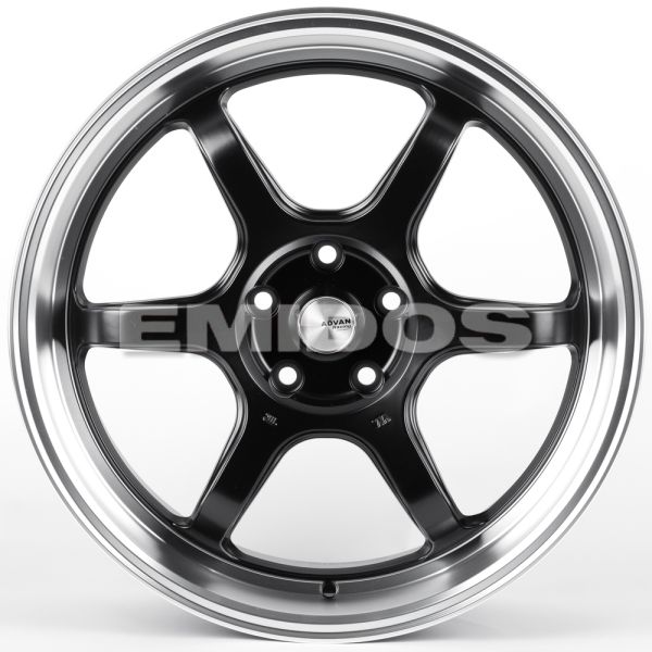 ЛИТЫЕ ДИСКИ 82253 ADVAN FC006-SM185 19 J8.5 ET35 5X114.3 73.1 ЧЁРНЫЙ МАТОВЫЙ + ПОЛИРОВАННЫЙ ОБОД