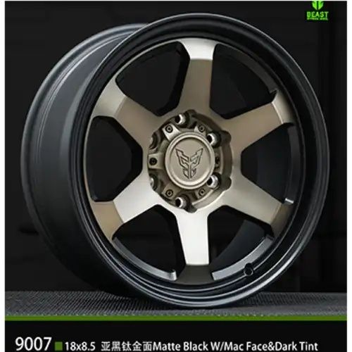 BEAST 9007 Matte Black w/ Mac Face&Dark Tint 6x139.7 17R 8.5 106,1 0