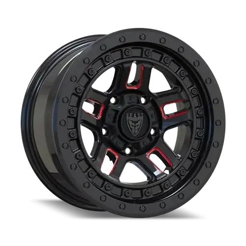 BEAST 9603 Red Gloss Black w/ Milled Spokes 5x127 17R 8.5 71,56 -12