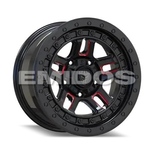 BEAST 9603 Red Gloss Black w/ Milled Spokes 5x150 20R 9 110 25