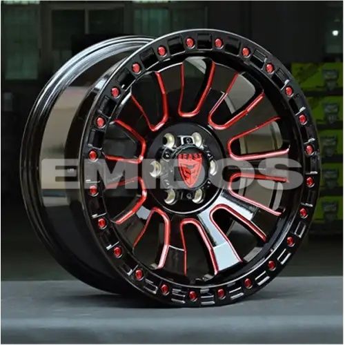 BEAST 9605 Red Gloss Black w/ Milled Spokes 6x114.3 20R 9 66,1 25