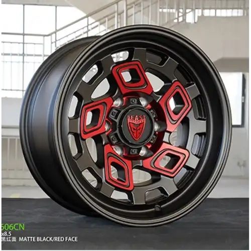 BEAST 9606CN Matte Black w/ Red Face 6x139.7 17R 8.5 100,1 0