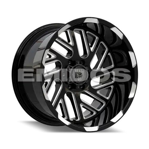 BEAST 9621 Gloss Black w/ Milled Spokes 5x114.3 20R 12 66,1 -44