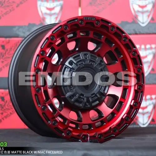BEAST 9703P Matte Black w/ Red Face 6x139.7 17R 8.5 106,1 0