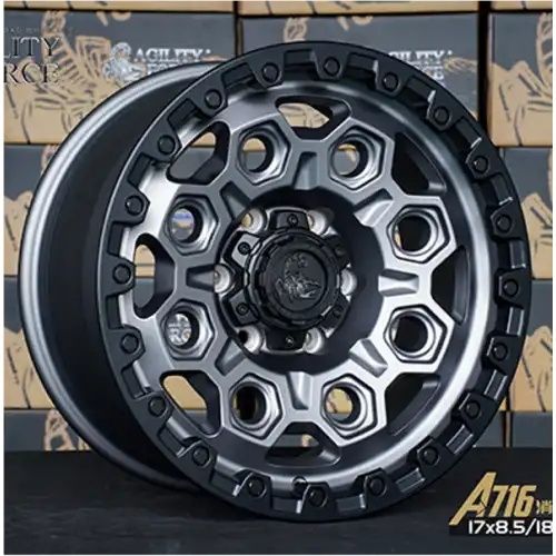 Agility Force A716 Matte gunmetal/W Black Lip Edge 6x139.7 17R 8.5 100,1 0