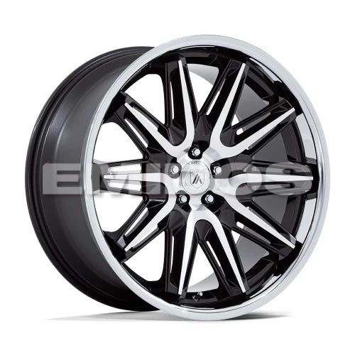 Asanti Black Label AB047 IMPERATOR GLOSS BLACK MACHINED W/ SS LIP 5x114.3 20R 9 72.56 35