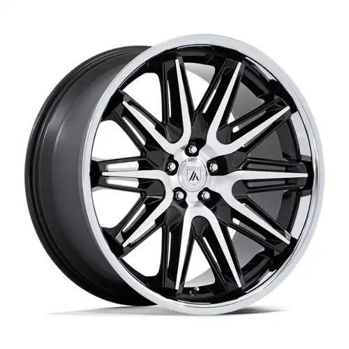 Asanti Black Label AB047 IMPERATOR GLOSS BLACK MACHINED W/ SS LIP 5x112 22R 9 66.56 27