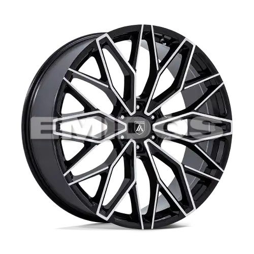 Asanti Black Label AB050 MOGUL 6 GLOSS BLACK W/ MACHINED FACE 6x139.7 22R 9.5 106.1 25