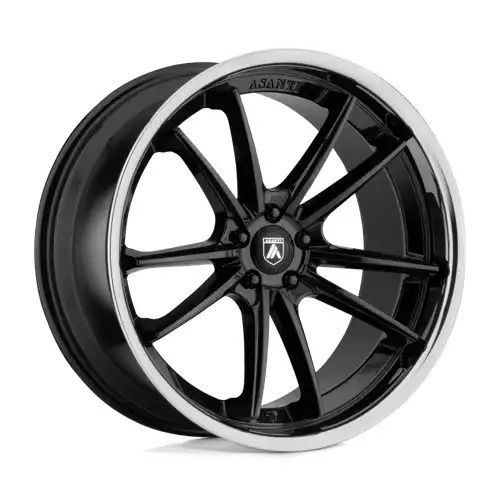 Asanti Black Label ABL-23 SIGMA GLOSS BLACK W/ CHROME LIP 5x112 20R 9 72.6 25
