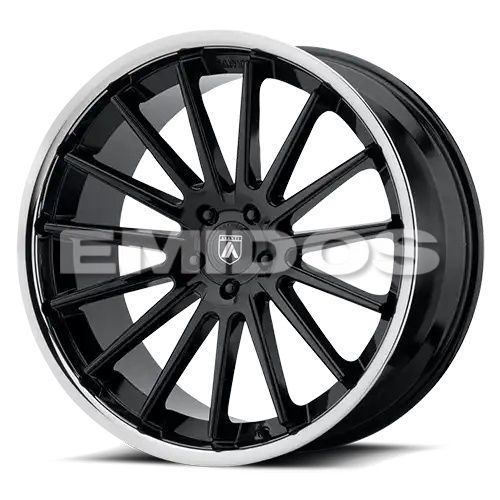 Asanti Black Label BETA GLOSS BLACK W/ CHROME LIP 5x114.3 22R 9 72.6 32