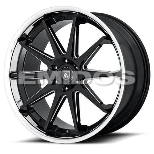 Asanti Black Label ABL-29 EMPEROR GLOSS BLACK MILLED W/ CHROME LIP 5x120 22R 10 74.1 30