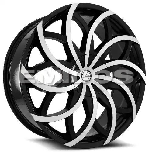 Azara AZA-504 Gloss Black & Machined 5x114.3/120 22R 8.5 74.1 38
