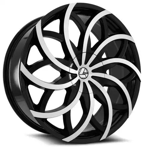 Azara AZA-504 Gloss Black & Machined 6x135/139.7 24R 9 87.1 25