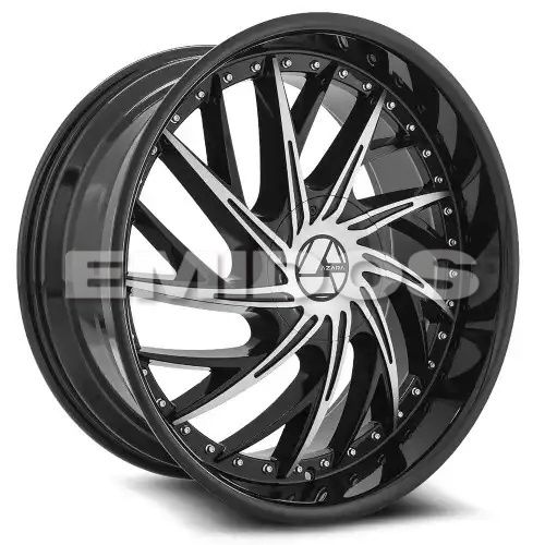 Azara AZA-516 Gloss Black & Machined 6xBNK 24R 9 87.1 18