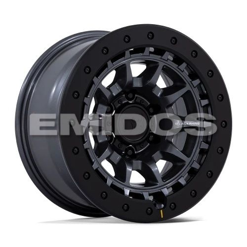 Black Rhino BR016 TUSK MATTE GUNMETAL W/ BLACK ROCK GUARD 6x135 17R 8.5 87.1 BNK